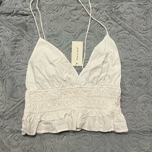 Sim & Sam White Ruffled Top